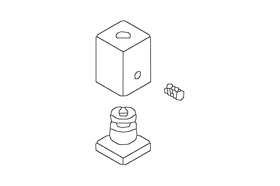 Ceiling bracket Square – 30mm