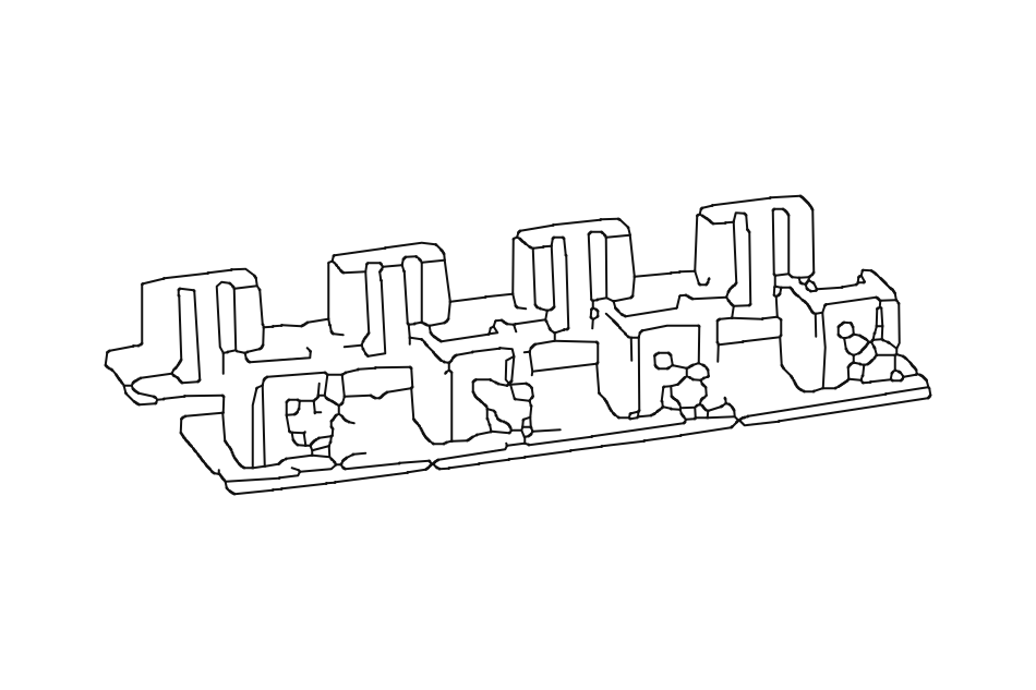 End Cap for 3 Panel Curtain Track Profiles