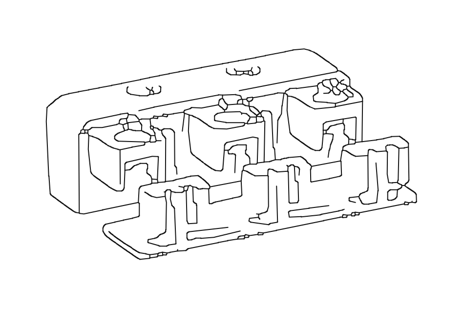 End cap for corded 3 track profiles