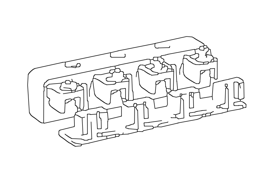 End cap for corded 4 Panel track profiles