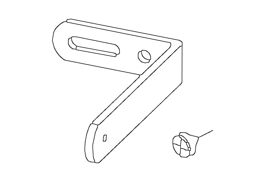 8 cm L Bracket + Screw for Double T Rail