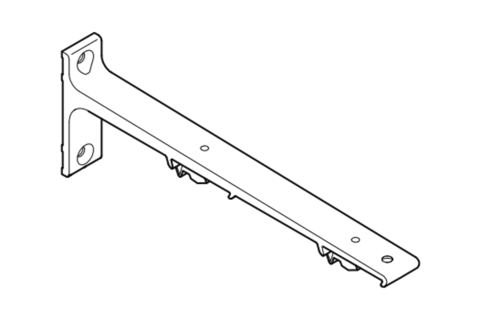 Aluminium wall bracket with clip – 200mm