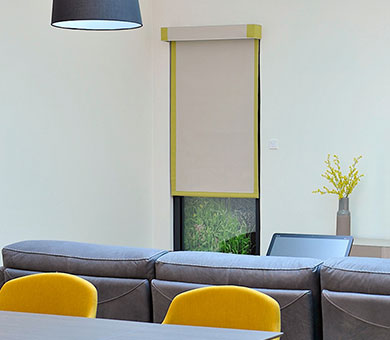 TwinTex laminated roller blind in customer's own fabric
