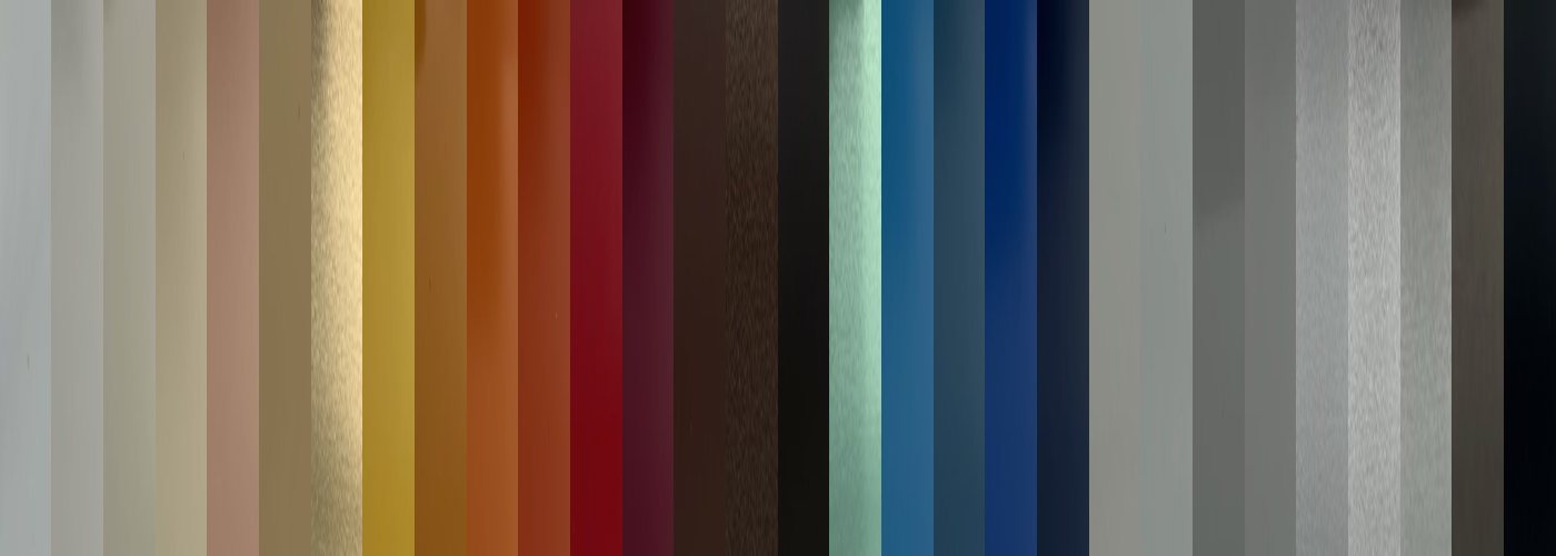 Strip of aluminium venetian slat colours