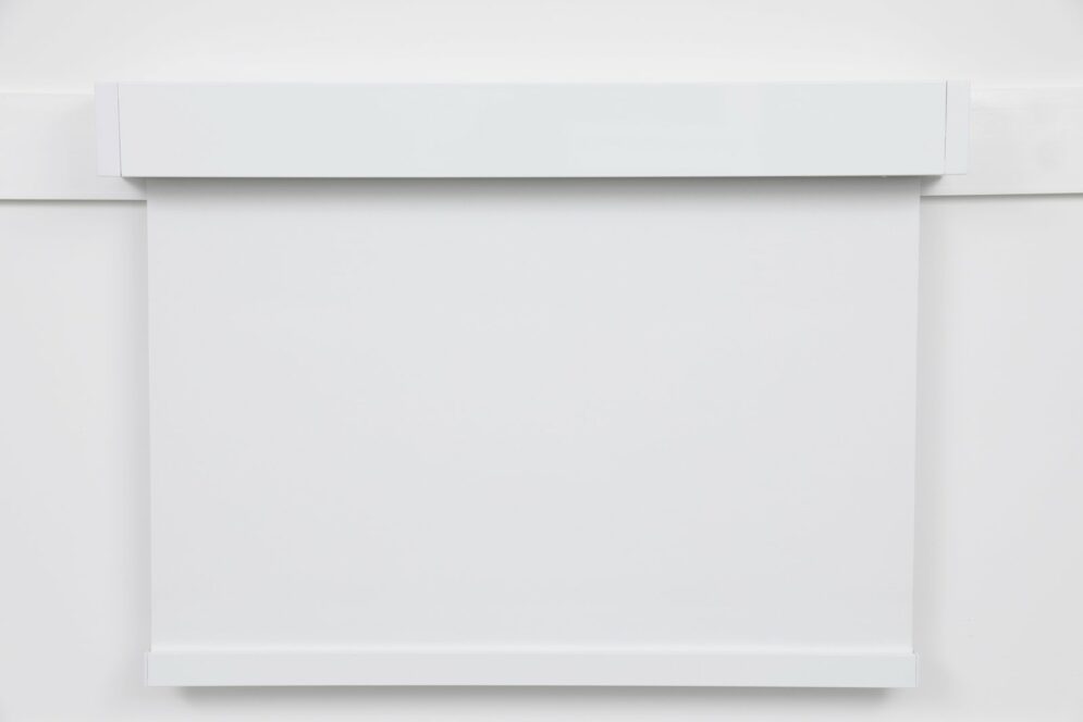 Belfast Box roller blind with square cassette, white