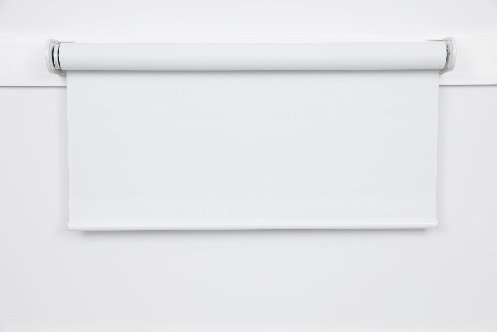 Berlin Heavy Duty roller blind with white bracket covers