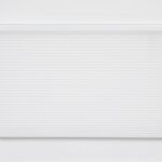 White made-to-measure pleated blind with slim white headrail