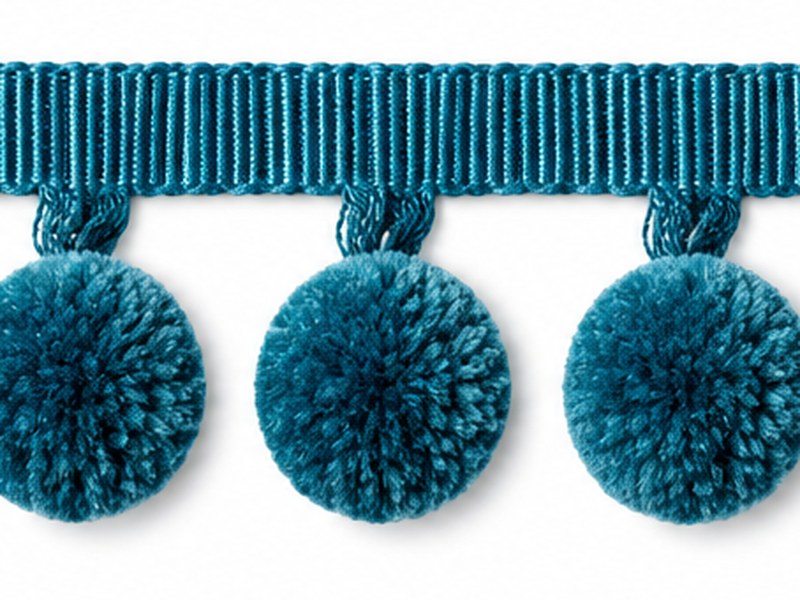 PomPom trimming Teal
